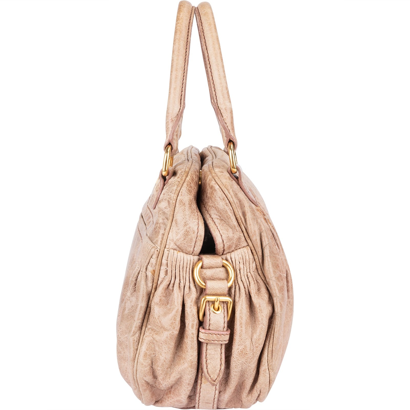 [🔄️B24 / F13] Miu Miu Vitello Lux Coffer Handbag - vintageandkickz