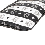 MCM Monogram Visetos Black and White Vertical Stripe Liz Clutch Shoulder Pochette Bag - vintageandkickz