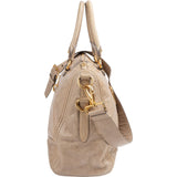 Prada Beige Vitello Shine Leather Bowler Handbag