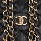 Chanel Quilted Caviar Leather Jumbo Double Flap Crossbody Bag