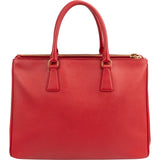 Prada Red Saffiano Leather Galleria Tote Handbag