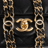 Chanel Quilted Caviar Leather Single Flap Crossbody Bag