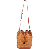 MCM Monogram Visetos Drawstring Bucket Crossbody Bag