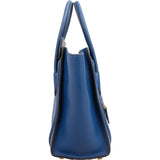 Céline Blue Drummed Calfskin Micro Luggage Handbag
