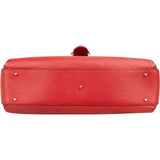 Gucci Red Grained Leather Interlocking GG Top Handle Shoulder Handbag