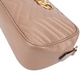 Gucci Chevron Leather GG Marmont Medium Crossbody Bag