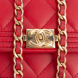 Chanel Quilted Leather Boy Wallet On Chain Crossbody Bag