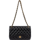 Chanel Quilted Lambskin Jumbo Double Flap Crossbody Bag
