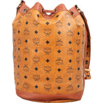 MCM Monogram Visetos Drawstring Bucket Crossbody Bag - vintageandkickz