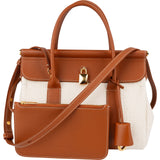 Loro Piana Canvas Leather L257 Small Loom Handbag