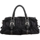 Prada Tessuto Gaufre Triangle Woven Handle Satchel Handbag