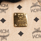 MCM Beige Monogram Visetos Leather Shoulder Bag