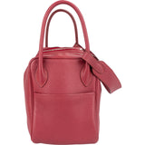 Hermès Clemence Leather Palladium Lindy 34 Rubis Handbag
