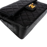 Chanel Quilted Lambskin 24K Gold Small Double Flap Shoulder Bag
