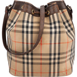 Burberrys Nova-Check Monogram Haymarket Check Bucket Shoulder Bag
