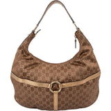 Gucci Gold Monogram GG Canvas Britt Interlocking G Hobo Shoulder Bag