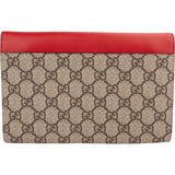 Gucci Monogram GG Supreme Pearl Studded Wallet Clutch