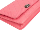 Chanel Quilted Lambskin Boy Wallet On Chain Crossbody Bag