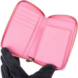 MCM Pink Monogram Visetos Small Zip Around Organiser Wallet