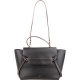 Céline Black Boxcalf Leather Pink Edges Belt Handbag