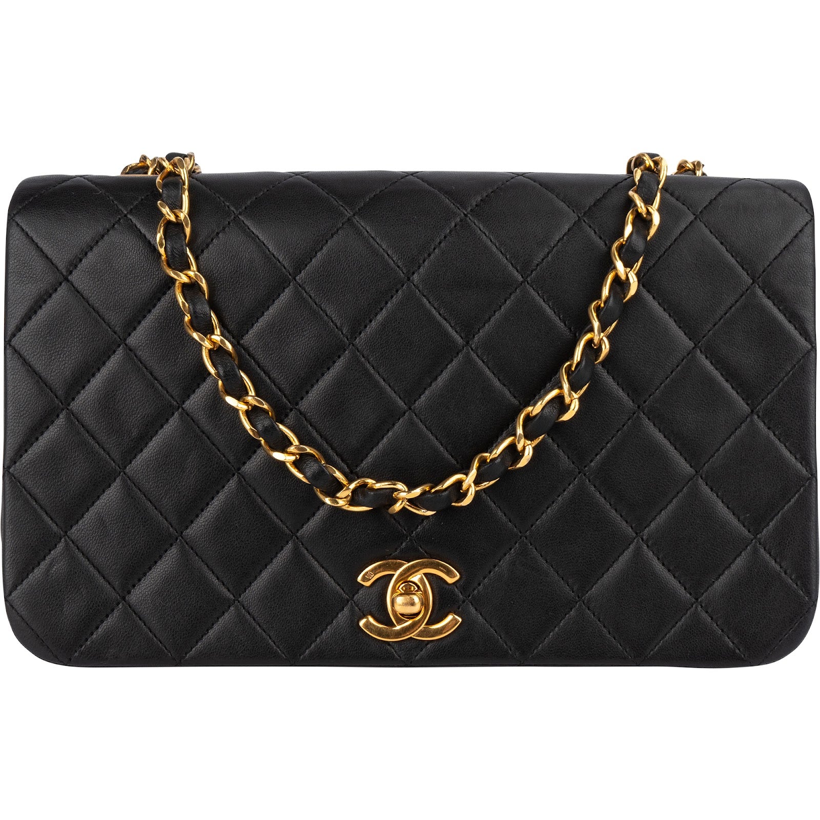 Chanel Quilted Lambskin 24K Gold Turnlock Single Flap Crossbody Bag - vintageandkickz