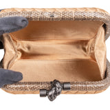 Bottega Veneta Intrecciato Satin Knot Snakeskin Clutch