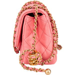 Chanel Quilted Lambskin Mini Rectangular Single Flap Adjustable Crossbody Bag - vintageandkickz