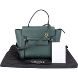 Celine Dark Green Grained Calfskin Nano Belt Handbag