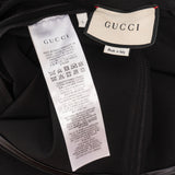 Gucci BlackCrepe Wool Silk Horsebit Belt Short Sleeve Turtle Neck Dress (L)