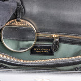 Bvlgari Black Leather Serpenti Forever Flap Shoulder Bag