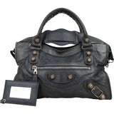 Balenciaga Dark Grey Arena Leather Classic City Handbag