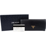 Prada Black Saffiano Leather Continental Wallet