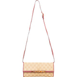 Gucci Monogram GG Canvas Bamboo Bar Clutch Crossbody Bag