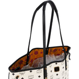 MCM Monogram Visetos Black and White Studded Liz Shopper Shoulder Bag