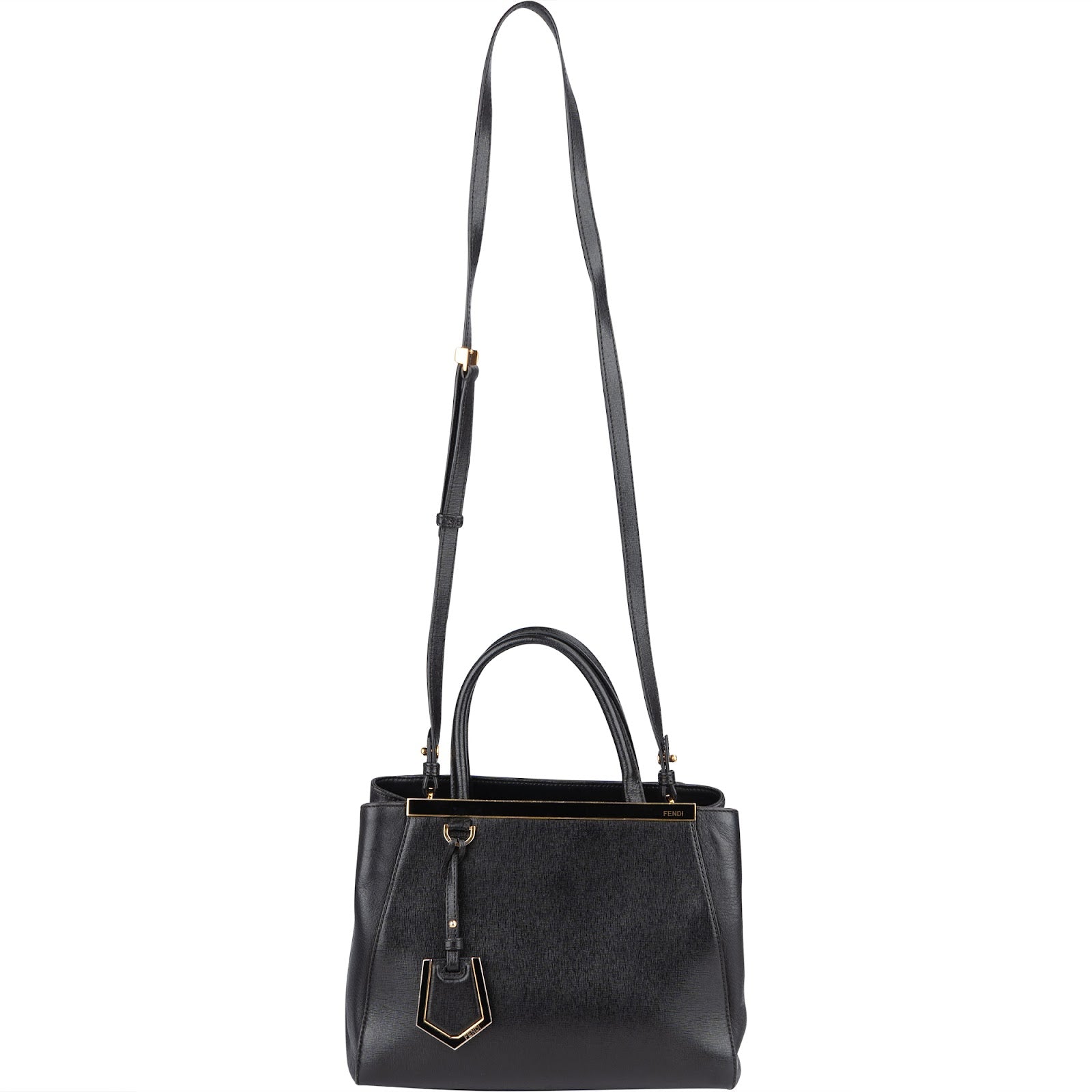 Fendi Black Leather 2Jours Handbag - vintageandkickz