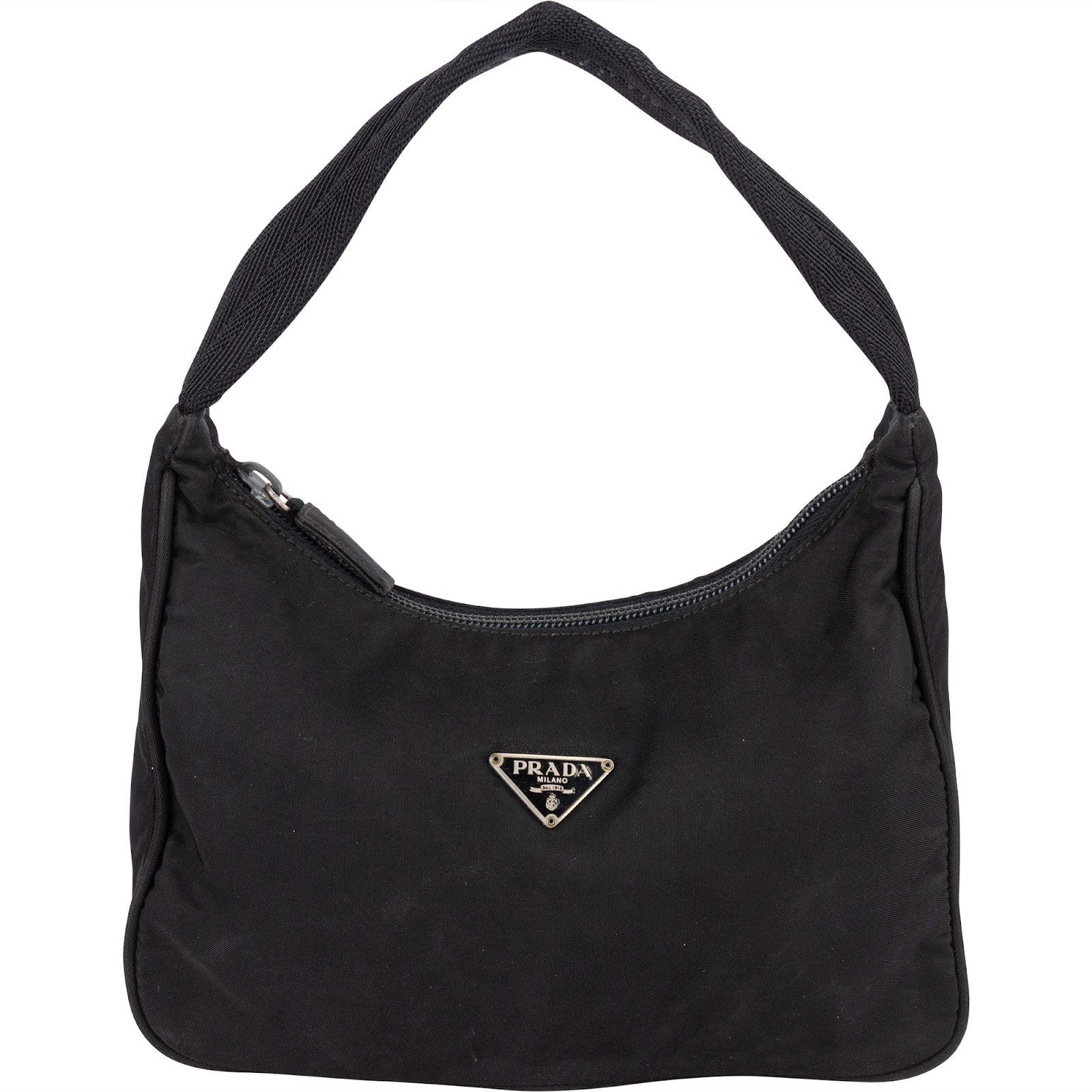Prada Black Nylon Triangel Vintage Re-Edition Handbag - vintageandkickz