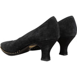 Yves Saint Laurent Black Leather Suede Studded Pumps (34)
