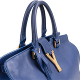 Yves Saint Laurent Blue Calfskin Cabas Chyc Handbag