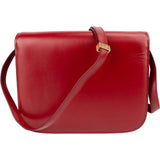 Celine Red Calfskin Classic Box Medium Crossbody Bag