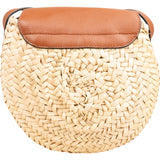 Chloé Raffia Grained Leather Marcie Saddle Crossbody Bag