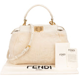 Fendi Shearling Mini Peekaboo Handbag