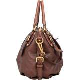 Prada Brown Vitello Daino Tote Handbag