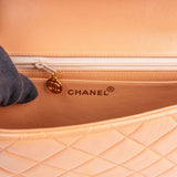Chanel Quilted Lambskin 24K Gold Single Flap Top Handle Handbag