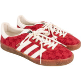 Gucci x Adidas Red Monogram GG Canvas Gazelle Sneakers (US 8 ½ / EU 42)