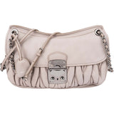 Miu Miu Grey Matelassé Nappa Leather Coffer Crossbody Bag