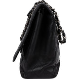 Chanel Quilted Caviar Leather Palladium Maxi Single Flap Crossbody Bag