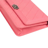 Chanel Quilted Lambskin Boy Wallet On Chain Crossbody Bag