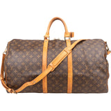 Louis Vuitton Monogram Canvas Keepall 55 Bandoulière Travel Bag