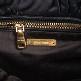 Miu Miu Black Matelasse Nappa Leather Shoulder Bag