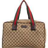 Gucci Monogram GG Canvas Web Boston Handbag